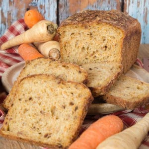 Root vegetable bread; here made with carrot and parsnip, a great winter loaf.