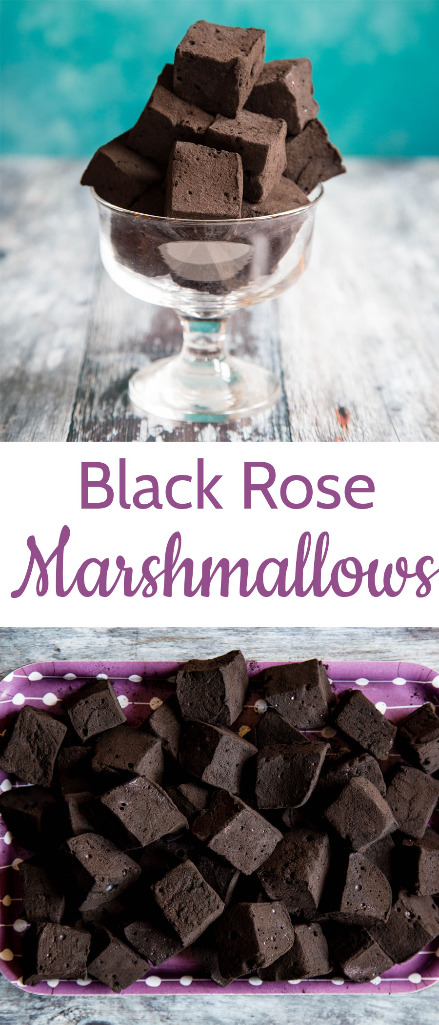Homemade marshmallows are so much nicer than shop bought and simple to make with a stand mixer. My black rose marshmallows are delicious, and gothically on trend as well as really easy to make with the aid of a stand mixer. Ideal for your Valentine. 