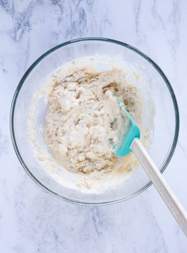 Don't mix muffin batter more than this! It's perfectly ready for baking.