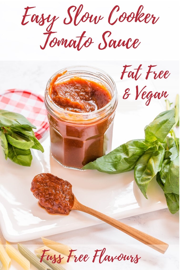Fat Free Slow Cooker Tomato / Marinara Sauce. Perfect for Pasta & Pizza