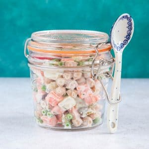A jar of Russian salad - more interesting for lunch than another boring sandwich!