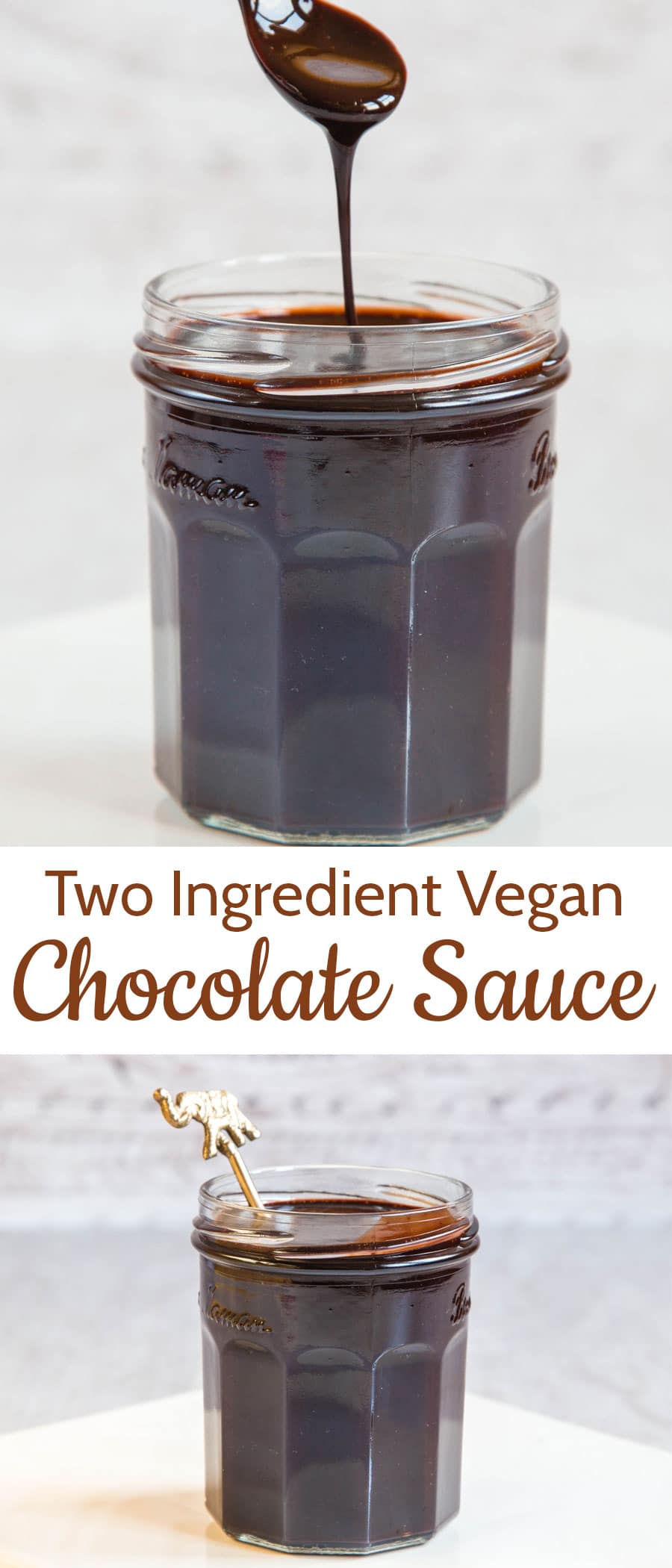 Rich dark and intense 2 ingredient vegan chocolate sauce