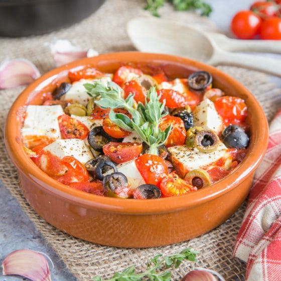 Baked Feta & Tomatoes with Garlic Helen's Fuss Free Flavours