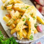 Close up of garlic Parmesan fries