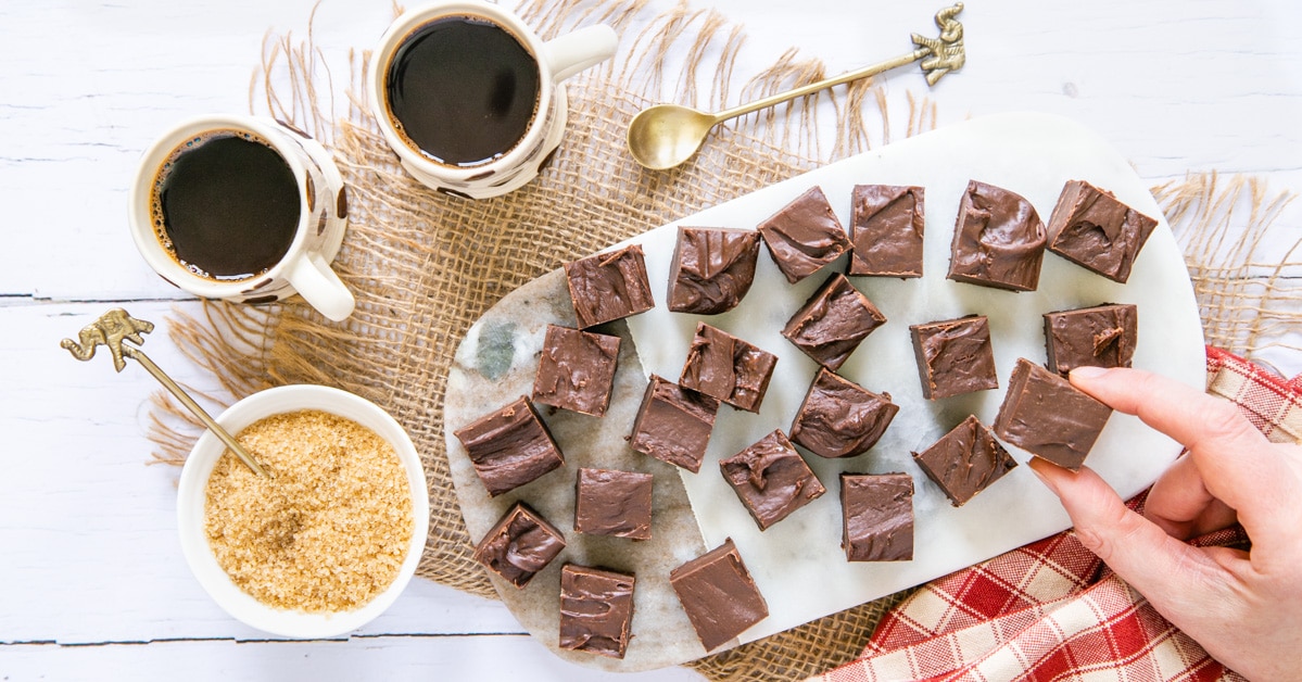 Three Ingredient Chocolate Coffee Fudge Helen's Fuss Free Flavours