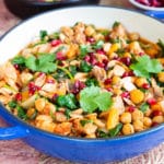Close up of leftover roast chicken tagine.