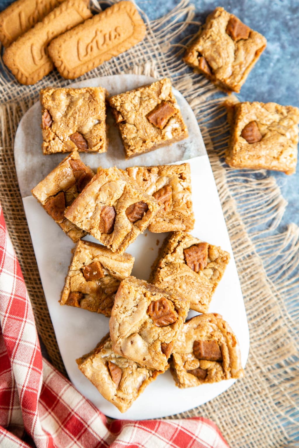 Easy Lotus Biscoff Blondies Recipe Helen's Fuss Free Flavours