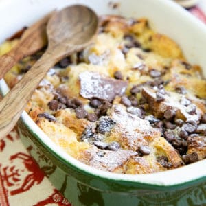 Panettone bread and butter pudding makes a wonderful dessert served family style, and is great for feeding a crowd.