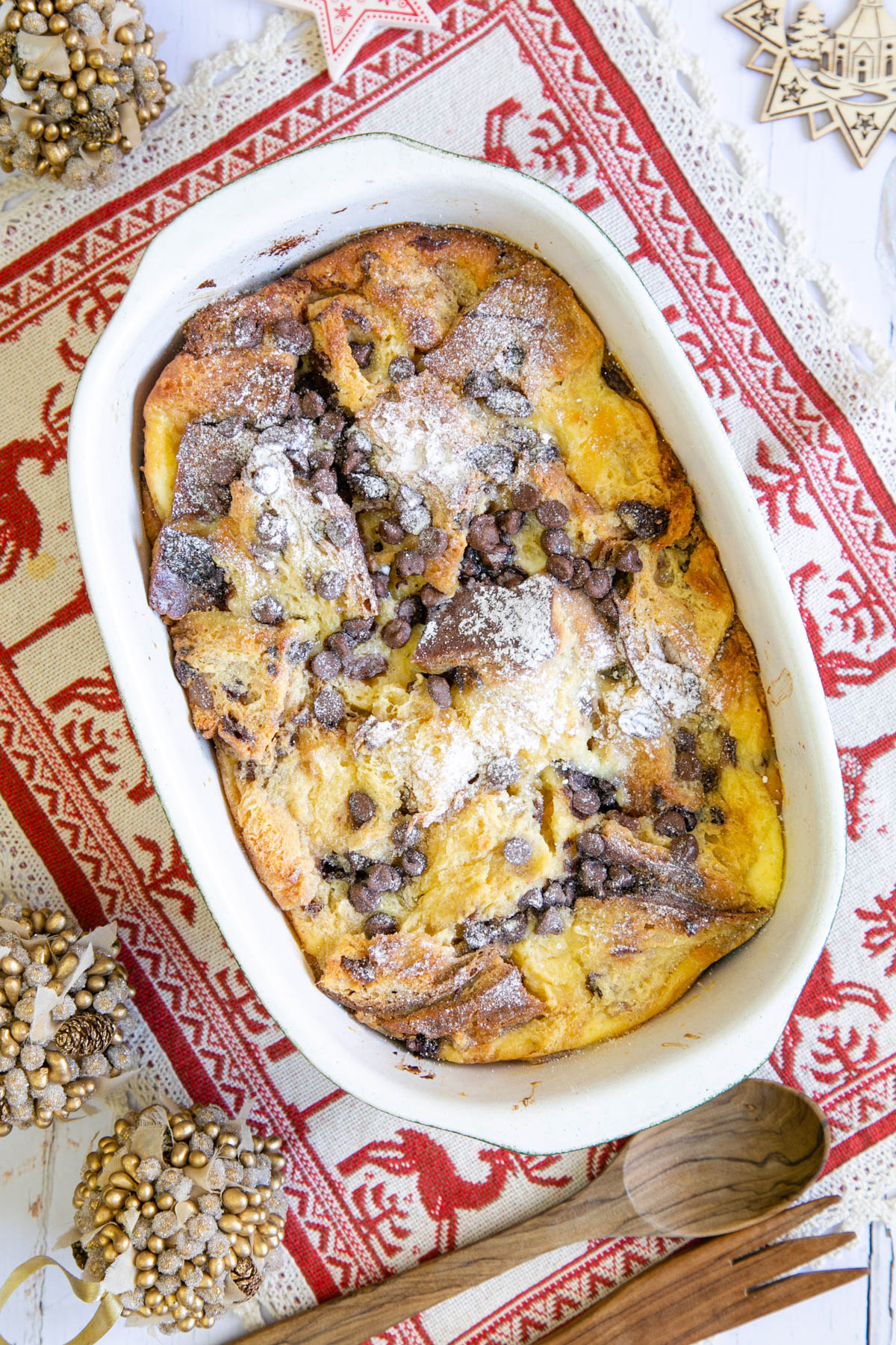 Vanilla panettone bread and butter pudding, a rich and delicious pudding to appeal to all the family.