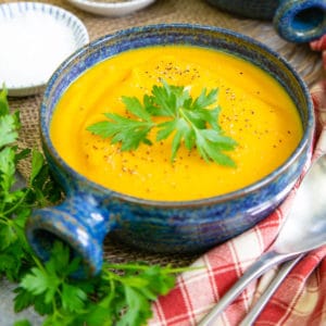 The golden glow of this carrot and parsnip soup means it looks as good as it tastes.