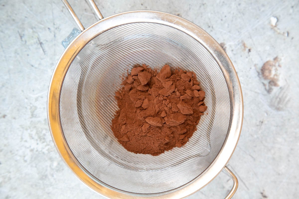 Sift the cocoa to remove any lumps.
