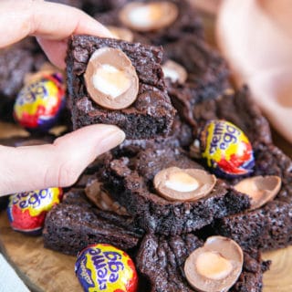 Dainty mini creme eggs, encased in a rich cocoa brownie, make a delicious Easter treat.