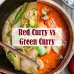 Red curry versus green curry, two different styles and flavours but both with plenty of spice!