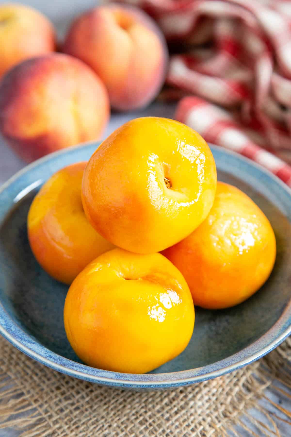 Blanched peeled peaches, ready to use in jam, pies, pavlovas and more.