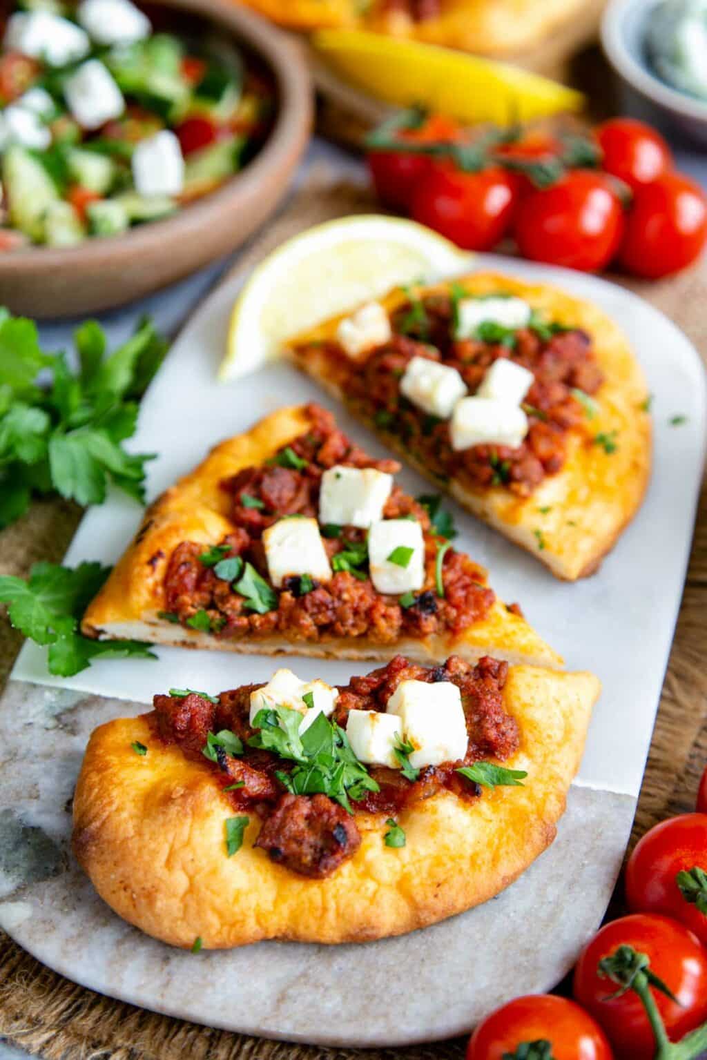 Mince Pizza ( Lahmacun or Lahmatzoun) Helen's Fuss Free Flavours