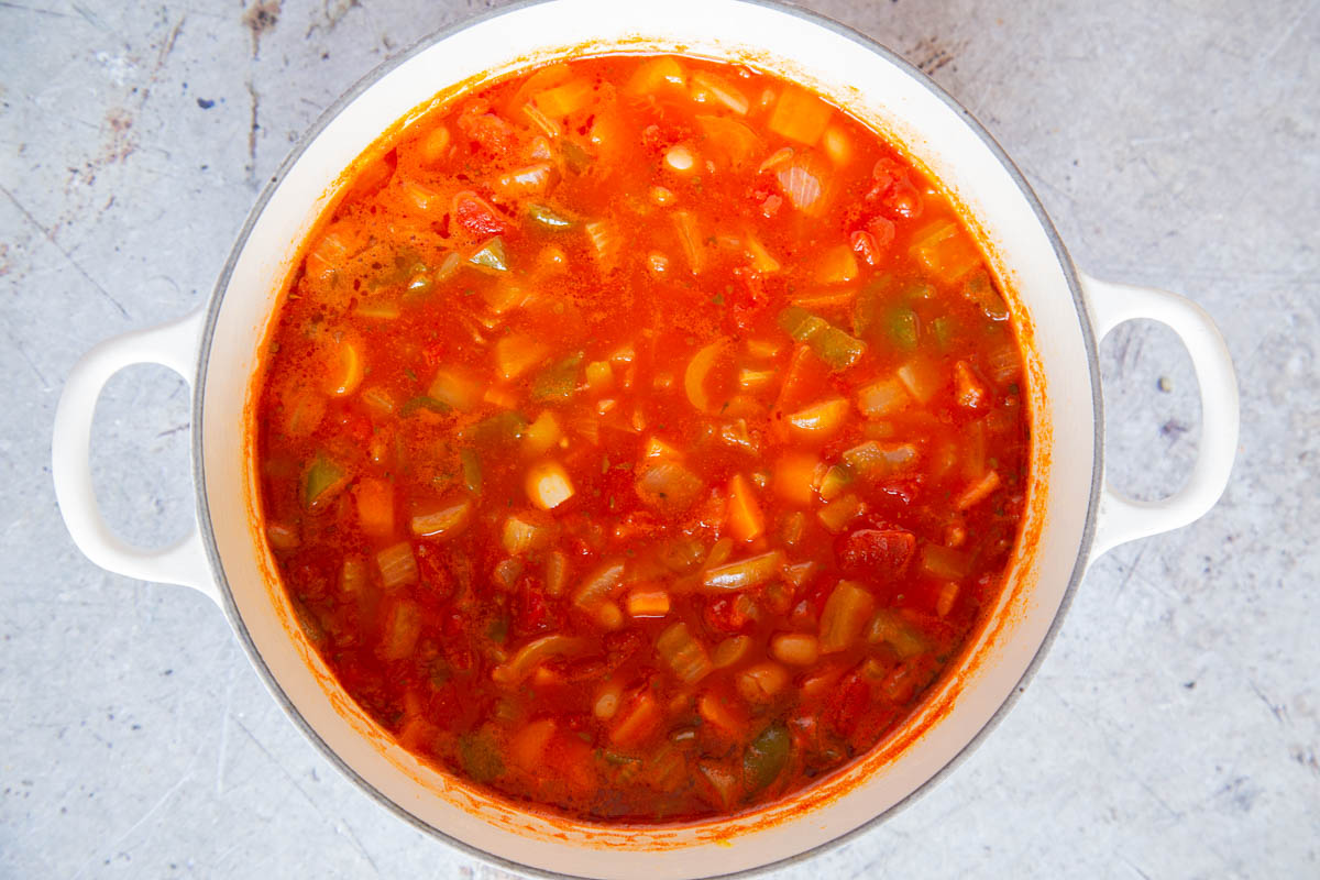 After 20 minutes everything is tender and delicious.