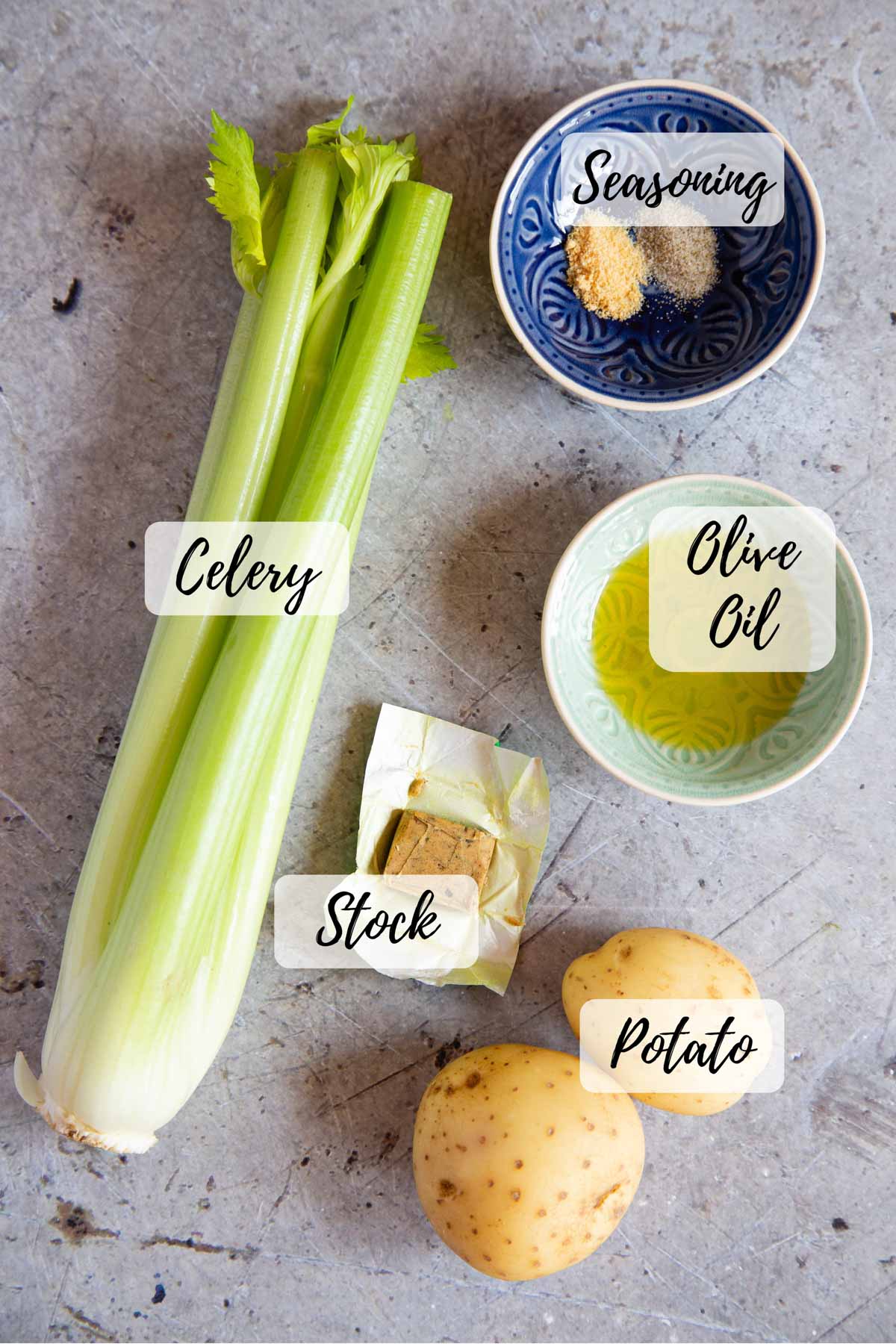 ingredients for the celery soup