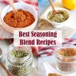 a collage of 4 seasoning blends