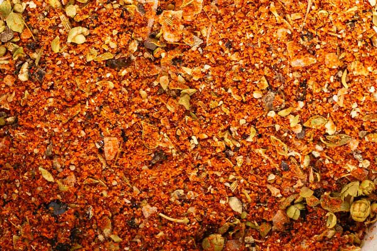 a close up of the seasoning showing the different spices and herbs