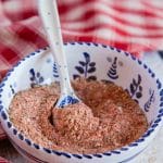 Close up of a bowl of chicken seasoning spice mixture
