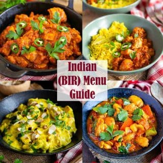 4 bowls of different curries