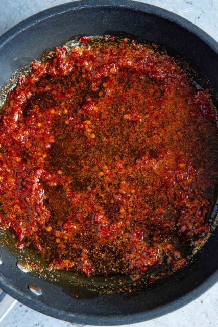 The nduja has melted into the butter.