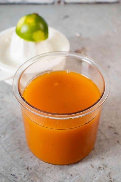 Water has been added so that the pot is full up to the max fill line and then everything has been well mixed