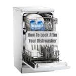 a dishwasher with the door open full of clean crockery glasses and cutlery