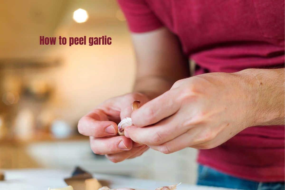 peeling cloves of garlic by hand