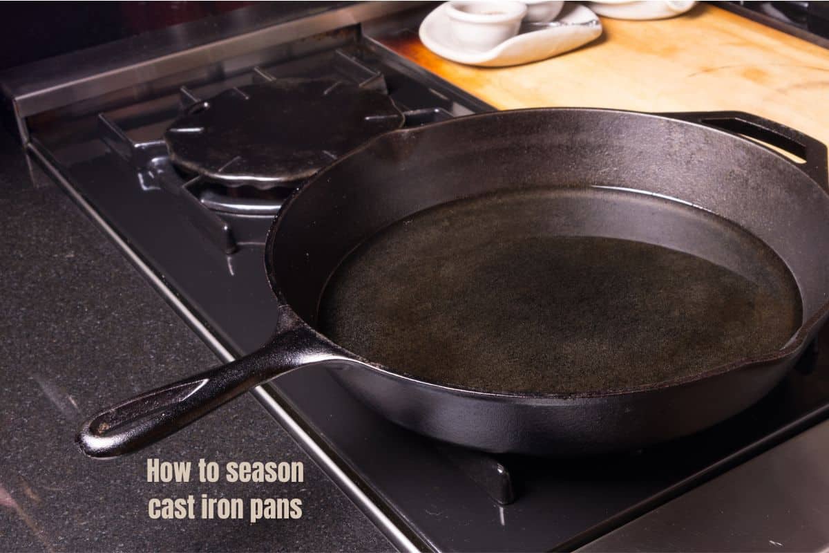 a single cast iron frying pan on a gas stove top