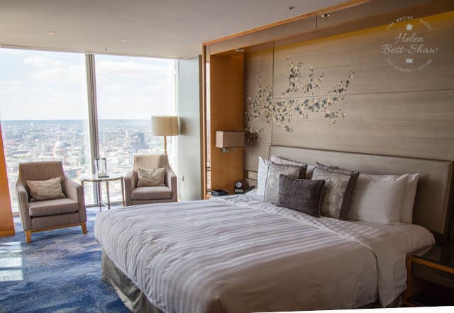 Bedroom at the Shangri La Hotel London at the Shard
